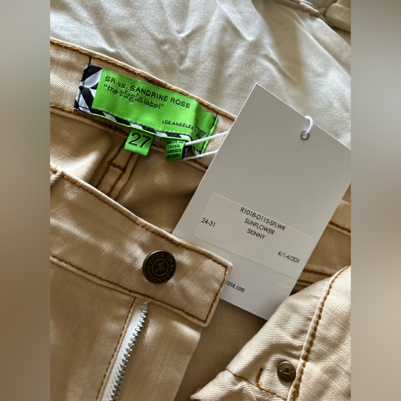 FP Sandrine Rose Jeans Sunflower Stretchy NWT Retail $198Size: 27 - Picture 6 of 7